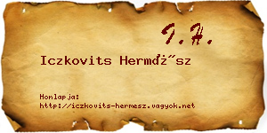 Iczkovits Hermész névjegykártya